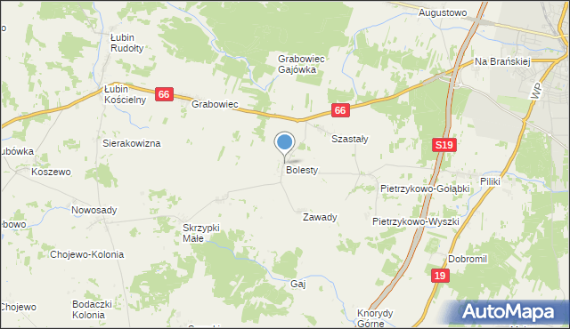 mapa Bolesty, Bolesty gmina Bielsk Podlaski na mapie Targeo